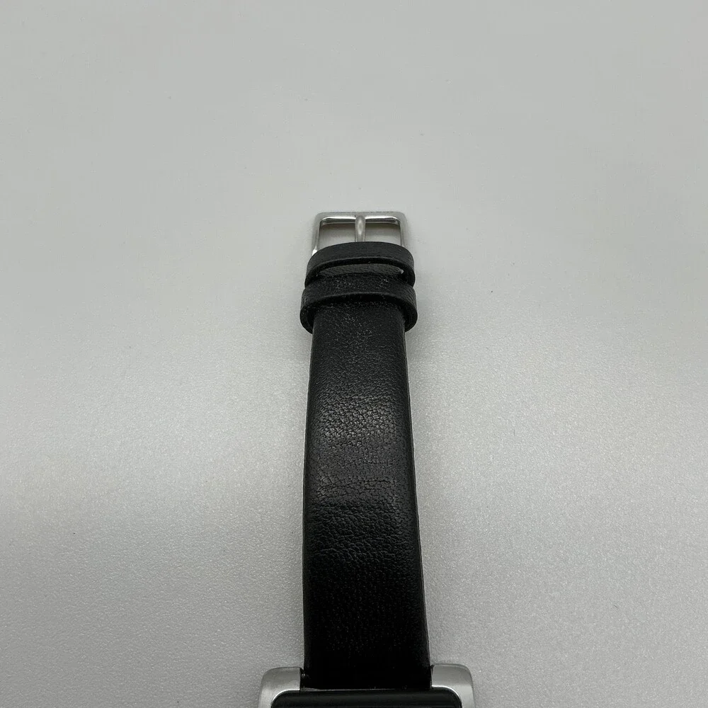 Anne Klein AK/2707 PC21J Womens Watch 28mm Black Dial Black Leather New Battery